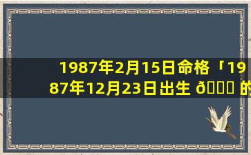 1987年2月15日命格「1987年12月23日出生 🍀 的 🌵 人命运」